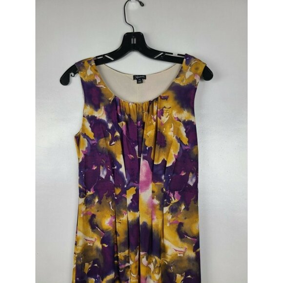 RELATIVITY Yellow Purple Casual Tank Dress Size PS - Picture 2 of 7